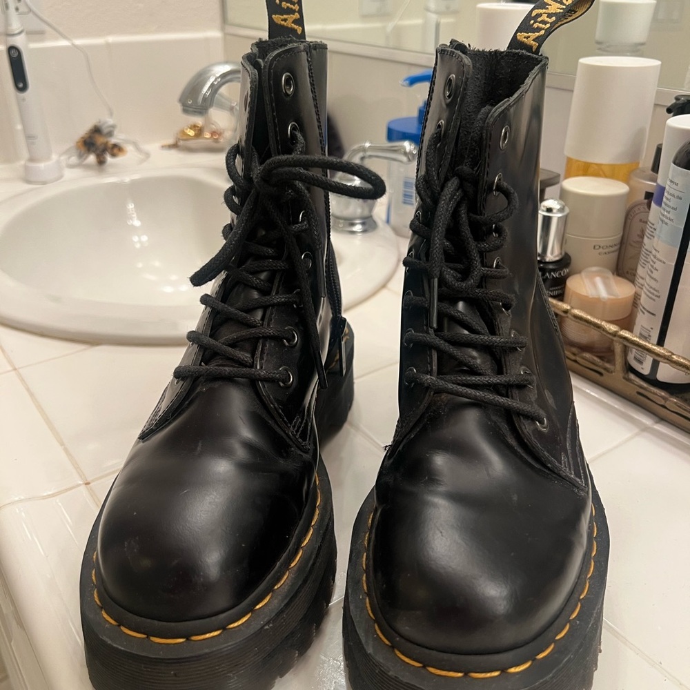 Dr. Martens Black Leather Women's Boots